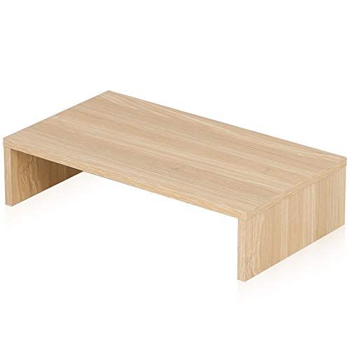 FITUEYES Réhausseur d'Écran en Bois,Support de Moniteur,Support d'Ordinateur Portable,PC,TV,pour le Bureau la Maison,42,5x23,5x10cm,,Couleur Chêne